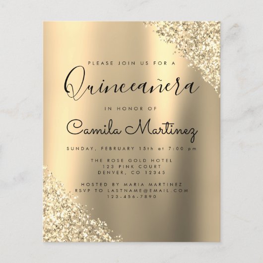 予算金ゴールドキンセアニェラグリッターパーティー チラシ (正面)