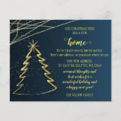 予算金ゴールドクリスマスツリー引っ越しましたカード (正面)