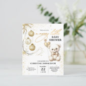 予算金ゴールドクリスマスベビーシャワー招待状 (スタンド正面)