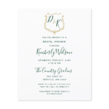 予算金ゴールドクレストグリーンブライダルシャワー招待