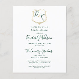 予算金ゴールドクレストグリーンブライダルシャワー招待