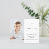 予算金ゴールドクロスフォトバプテスマサンキューカード (スタンド正面)