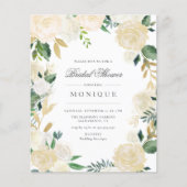 予算金ゴールドグリッターとアイボリーフローラブライダルシャワー (正面)