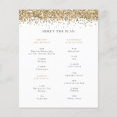 予算金ゴールドグリッターウィークエンドヘンパーティー招待状 (裏面)