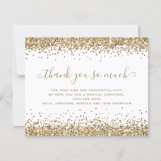 予算金ゴールドグリッタークリスマスサンキュー (正面)