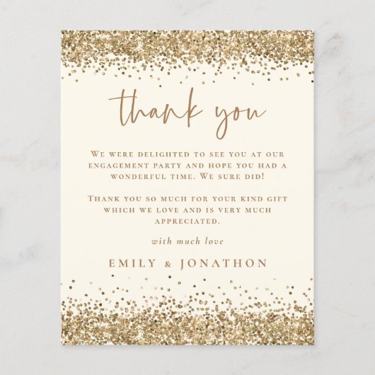 予算金ゴールドグリッタークリーム婚約ありがとう (正面)
