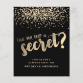 予算金ゴールドグリッターサプライズパーティの招待状 (正面)