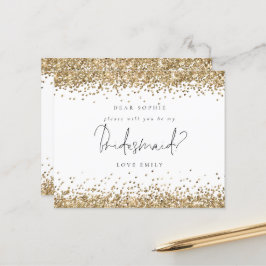 予算金ゴールドグリッタースクリプトBridesmaid要求