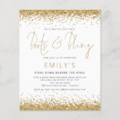 予算金ゴールドグリッターバチェロレッテディスコ招待状 (正面)