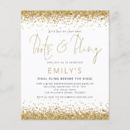 予算金ゴールドグリッターバチェロレッテディスコ招待状