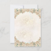 予算金ゴールドグリッターフローラプリンセスキンセアニラ ノートカード (裏面)