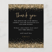 予算金ゴールドグリッターブライダルシャワーブラックサンキュー (正面)