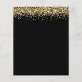 予算金ゴールドグリッターブライダルシャワーブラック招待状 (裏面)