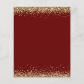 予算金ゴールドグリッターブライダルシャワーブルゴーニュ招待状 (裏面)