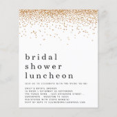 予算金ゴールドグリッターブライダルシャワールンチョン招待状 (正面)