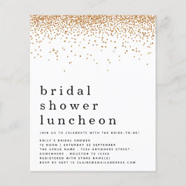 予算金ゴールドグリッターブライダルシャワールンチョン招待状