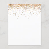 予算金ゴールドグリッターブライダルシャワー招待 (裏面)