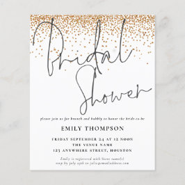 予算金ゴールドグリッターブライダルシャワー招待