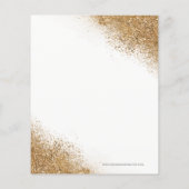 予算金ゴールドグリッターブライダルシャワー招待 (裏面)