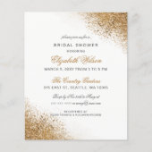 予算金ゴールドグリッターブライダルシャワー招待 (正面)