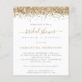 予算金ゴールドグリッターブライダルシャワー招待 (正面)