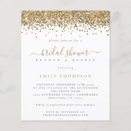 予算金ゴールドグリッターブライダルシャワー招待
