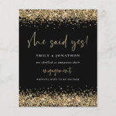 予算金ゴールドグリッターブラック彼女はYes婚約 (正面)