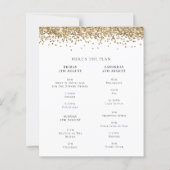 予算金ゴールドグリッターヘンウィークエンドイナリー招待状 (裏面)