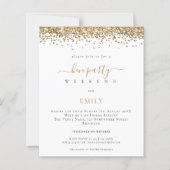 予算金ゴールドグリッターヘンウィークエンドイナリー招待状 (正面)