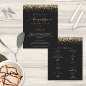 予算金ゴールドグリッターヘンウィークエンドイナリー招待状