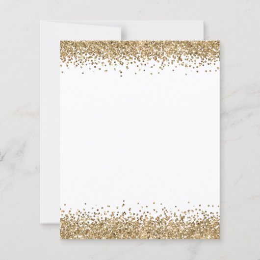 予算金ゴールドグリッターベビーシャワー招待状 (裏面)