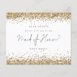 予算金ゴールドグリッターメイド・オブ・オーナー（花嫁付き添い人）要求