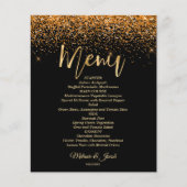 予算金ゴールドグリッターラグジュアリーフラットメニューカード (正面)