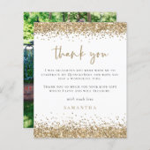 予算金ゴールドグリッター写真キンセニェラありがとう (正面/裏面)