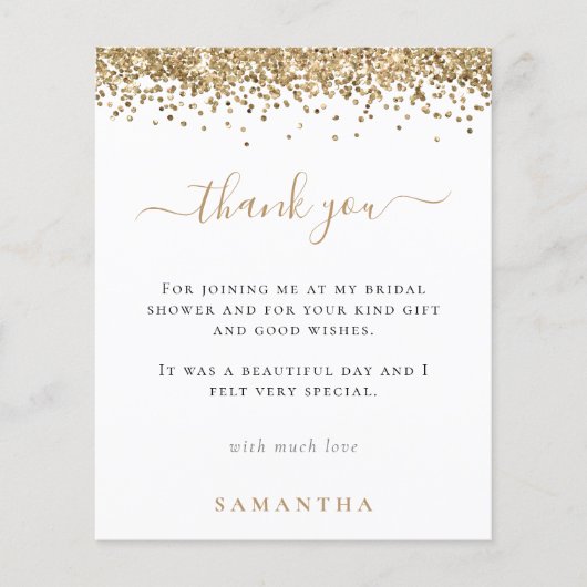 予算金ゴールドグリッター写真ブライダルシャワーありがとう (正面)