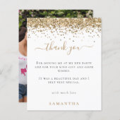 予算金ゴールドグリッター写真Henパーティーありがとう (正面/裏面)