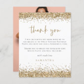 予算金ゴールドグリッター写真Sweet sixteenありがとう (正面/裏面)