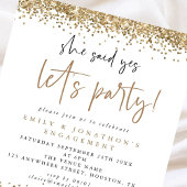 予算金ゴールドグリッター彼女が言ったYes婚約招待状