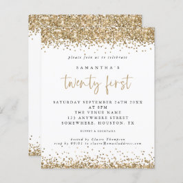 予算金ゴールドグリッター第21回パーティの招待状