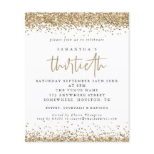 予算金ゴールドグリッター第30回パーティの招待状
