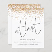 予算金ゴールドグリッター紙吹雪の最後の婚約 (正面/裏面)