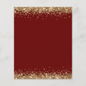 予算金ゴールドグリッター結婚ズブルゴーニュ招待状 (裏面)
