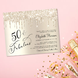 予算金ゴールドグリッター50th Birthday Partyへの招待