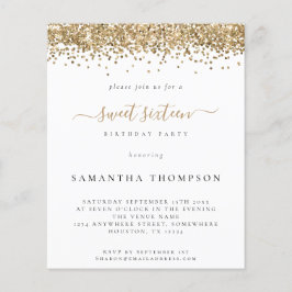 予算金ゴールドグリッターSweet sixteen招待状
