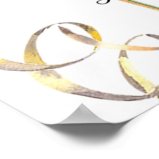 予算金ゴールドシャンパンパーティーウェルカムサイン ポスター (角)