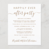 予算金ゴールドスクリプトウェディングレセプション招待状 (正面)