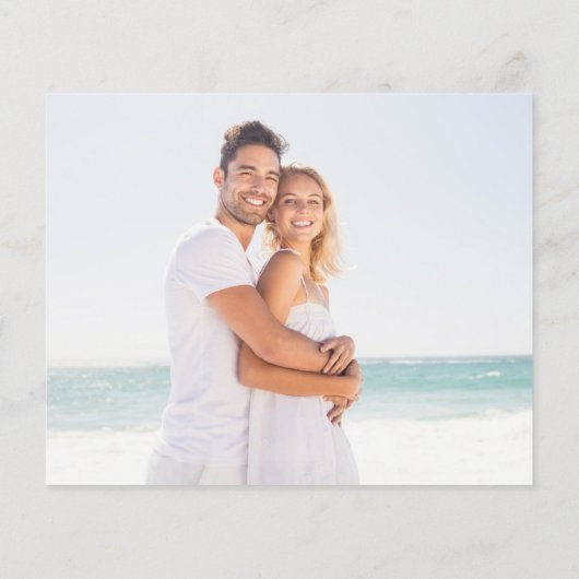 予算金ゴールドスクリプトフォト結婚式招待状 (裏面)