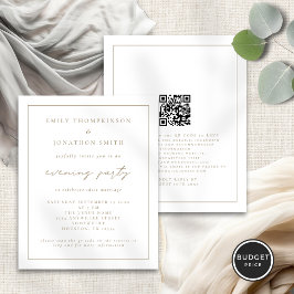 予算金ゴールドスクリプト夕べ結婚の夕べ招待状