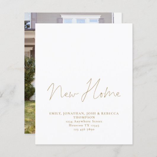 予算金ゴールドスクリプト新しいホームアドレス (正面/裏面)