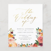 予算金ゴールドスクリプト水カラー結婚フローラ (正面)